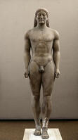Statue of kouros (detail). Athens, national museum of archaeology. Credit: Album / AFO [ABM112344237]
