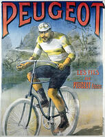 Affiche pour la marque de Cycles PEUGEOT ' les flis de PEUGEOT freres' vers 1895-1900 . Credit Collection Perrin/KHARBINE-TAPABOR. Credit: Album / Coll. Perrin/KHARBINE-TAPABOR [ABM112346182]