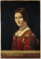 LEONARDO DA VINCI. La belle Ferroniere. Portrait of a lady from the court of Milan, Italy. Oil on wood (15th) 63 x 45 cm Inv. 778. Credit: Erich Lessing / Album [ABM112350190]