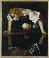 CARAVAGGIO. Narcissus. Canvas. Credit: Erich Lessing / Album [ABM112350195]