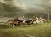 THÉODORE GÉRICAULT. The derby at Epsom. Oil on canvas (1821) 92 x 122.5 cm MI 708. Credit: Erich Lessing / Album [ABM112350196]