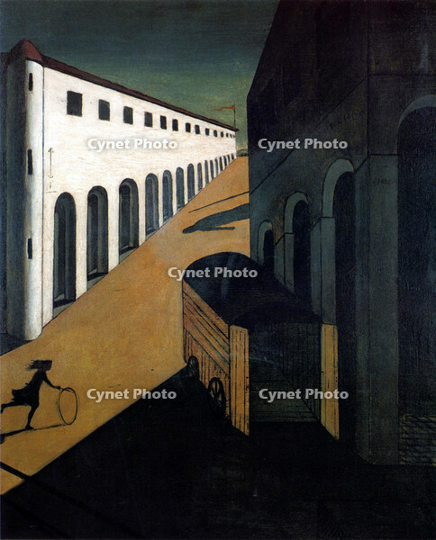 Mystery and Melancholy of a Street. Museum: PRIVATE COLLECTION. Author: GIORGIO DE CHIRICO. Copyright: This artwork is not in public domain. It is your responsibility to obtain all necessary third party permissions from the copyright handler in your count [ABM110347958]