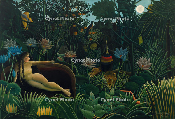 Le Rýve / The Dream. Date/Period: 1910. Painting. Oil on canvas. Height: 204.5 cm (80.5 in); Width: 298.5 cm (117.5 in). Author: Henri Rousseau. [ABM110569669]