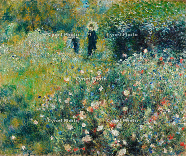 Pierre-Auguste Renoir (Limoges, 1841-Cagnes-sur-Mer, 1919). Woman with a Parasol in a Garden (1875). Oil on canvas. 54.5 x 65 cm. Museum: Museo Nacional Thyssen-Bornemisza, Madrid. [ABM110676049]