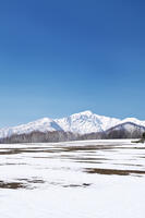 夕張山地と残雪の農地 [TMA110071750]