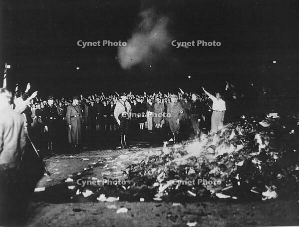 Photograph of the book burning in Germany. Dated 1933. [TPG110085065]