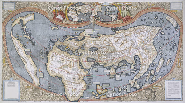 Map of the World, 1507. The map is accompanied by text explaining the use of the term 'Amer [TPG110085126]
