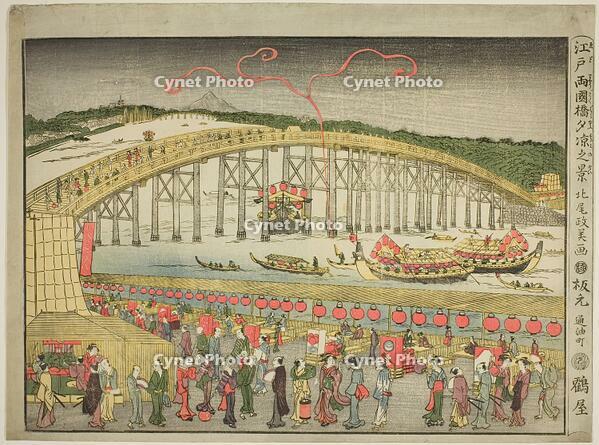 Enjoying the Evening Cool at Ryôgoku Bridge in Edo  [TPG110085152]