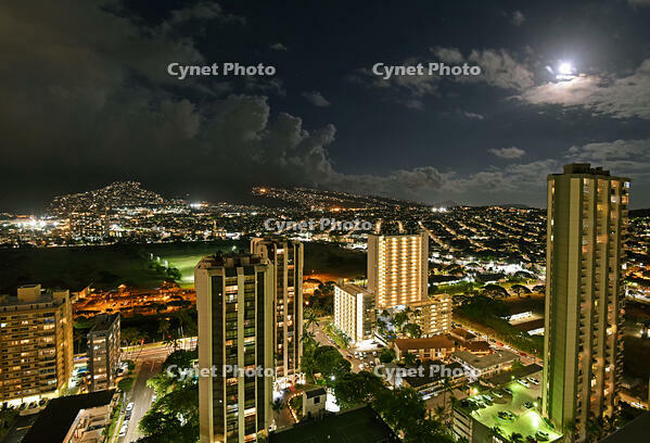 ホノルル市街　夜景 [JIM110002761]