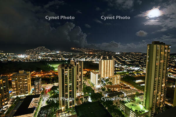 ホノルル市街　夜景 [JIM110002763]