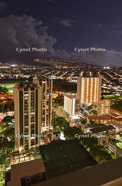 ホノルル市街　夜景 [JIM110002764]
