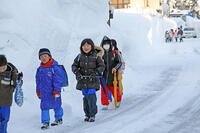 雪の登校　新潟県　十日町市 [MAS110007366]