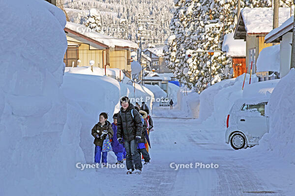 雪の登校　新潟県　十日町市 [MAS110007362]