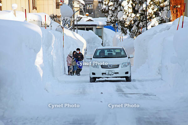 雪の登校　新潟県　十日町市 [MAS110007368]