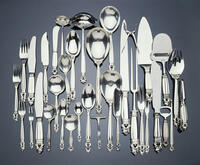 Georg Jensen Acorn Sterling Silver Pattern Flatware Service Antiques  [SPS110000009]