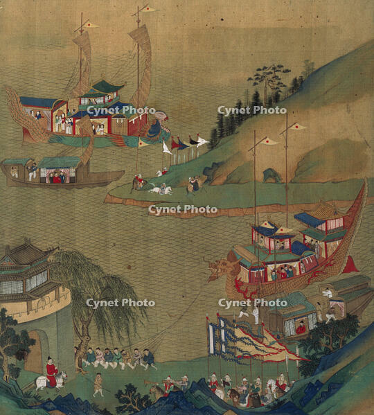 Emperor Yangdi (Sui Dynasty) with his Fleet Artist Unknown Bibliotheque Nationale, Paris, France [SPS110000059]