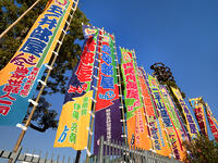 のぼり旗が並ぶ両国国技館　東京都 [YOS110002330]