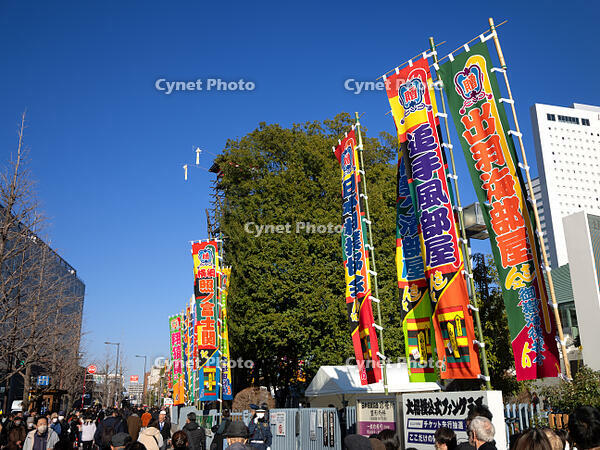 のぼり旗が並ぶ両国国技館　東京都 [YOS110002325]