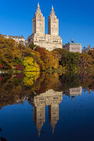 Fall foliage at Central Park with Upper West Side behind, Manhattan, New York, USA [AWL110001509]