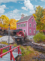 Millstream framed by fall Foliage,  Millstream, Chelmsford, Massachusetts, USA [AWL110001513]