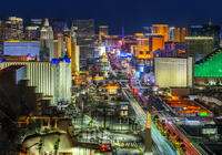 Las Vegas Strip View, Skyline, illuminated Las Vegas, Nevada, USA [AWL110001563]