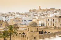 Tunisia, Sousse, View of  Great Mosque across madina towards archaeological museum [AWL110001739]