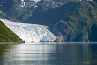 USA, Alaska, Kenai Fjords National Park, Aialik Bay.Aialik Glacier, kayakers going for a close look at the glacier [AWL110001744]