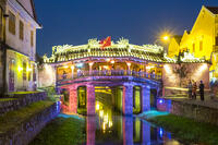 The Japanese Covered Bridge in Hoi An ancient town at night, Hoi An, Quang Nam Province, Vietnam [AWL110001752]