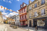 Historic houses on Rue des Vierges in the old town of Josselin, Morbihan, Brittany, France [AWL110001915]