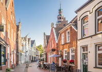 Historic houses on Rathausstrasse in the old town, Leer, East Frisia, Lower Saxony, Germany [AWL110001930]