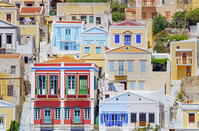 Traditional architecture, Gialos, Symi Island, Dodecanese Islands, Greece [AWL110001938]