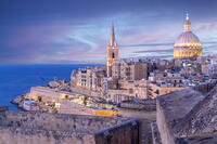Basilica of our Lady of Mount Carmel Dome and St.Pauls Anglican Cathedral Spire, Valletta, Malta [AWL110002032]