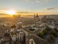 An elevated view of Toledo at sunrise, Toledo, Castile-La Mancha, Spain, [AWL110002057]