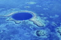 The Great Blue Hole, Lighthouse Reef, aerial view, Belize District, Belize [AWL110002081]