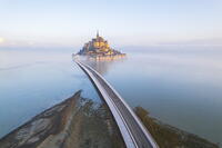 Mont Saint-Michel at sunrise, UNESCO World Heritage Site, Normandy, Manche, France [AWL110002087]