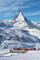 Train with the Matterhorn in the background,Gornergrat,Switzerland [AWL110002143]