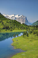 Lake Engstlen and Engstlenalp, Rosenhorn, Mittelhorn and Wetterhorn, Berner Oberland, Switzerland [AWL110002150]
