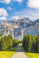 The road leading to Schw?galp pass with mount S?ntis in the background, Switzerland. [AWL110002153]