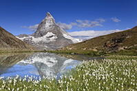 Switzerland, Valais, Zermatt, Matterhorn (Cervin) Peak and Riffel Lake [AWL110002169]