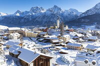 Fresh snow at the village of Ftan, Lower Engadine, Canton of Grisons, Switzerland, Europe. [AWL110002174]