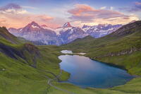 Sunset at lake Bachalpsee Grindelwald, Bernese Oberland, Switzerland [AWL110002176]