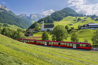 Appenzeller Bahnen (Appenzell Railways) light rail train near Appenzell, Canton of Appenzell Innerrhoden, Switzerland [AWL110002191]