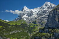 Europe, Switzerland, Bern, Bernese Oberland, Eiger and Moench peaks in the Bernese Alps [AWL110002197]