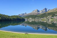 St. Moritz with St. Moritz lake, Upper Engadin, Grisons (Graubunden), Switzerland [AWL110002219]