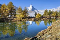 Switzerland, Canton of Valais, lake Grindjisee, Matterhorn [AWL110002221]