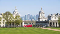A view towards National Maritime Museum and Canary Wharf, Greenwich, London, England [AWL110002240]