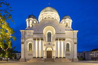 Church of St. Michael the Archangel at Dusk, Laisves Avenue, Kaunas, Lithuania [AWL110002454]