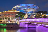 Clarke Quay and Singapore River at dusk, Singapore [AWL110002487]
