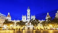 Valencia. Spain. The City Hall at the Plaza del Ayuntamiento or Plaza of the City Hall. [AWL110002505]
