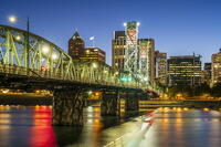 Downtown skyline and Willamette River, Portland, Oregon, USA [AWL110002531]